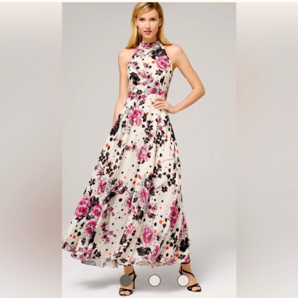 NWOT Nicole miller anthropologie satin maxi dress